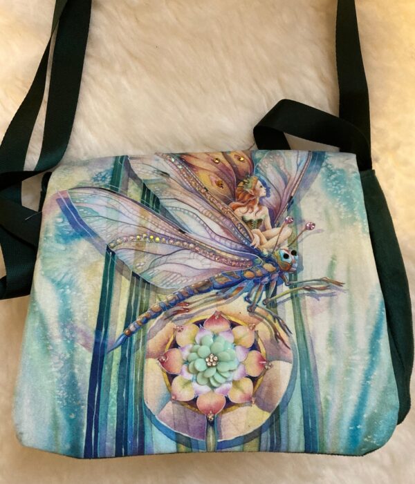 Fairy Riding Dragonfly Crossbody Bag