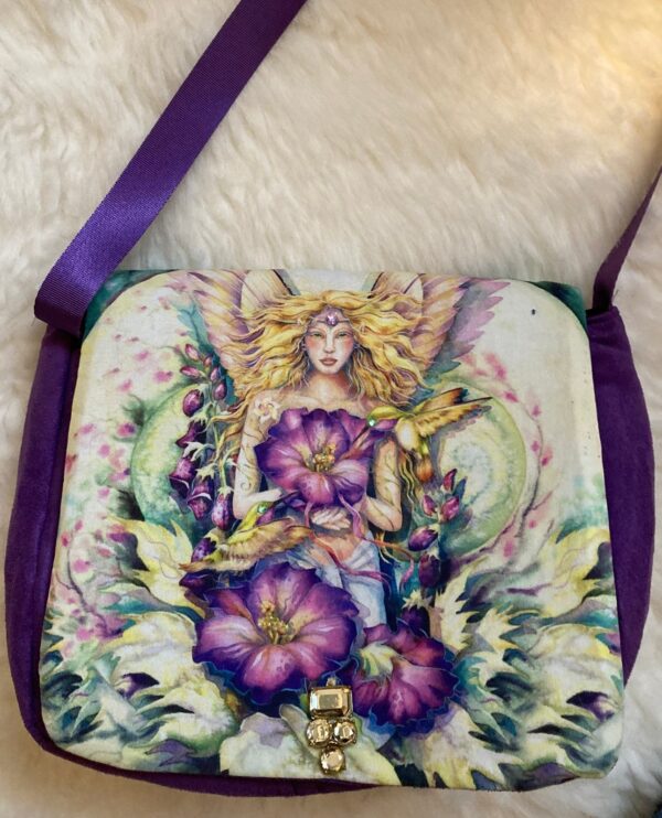 Blonde Fairy and Flowers Crossbody Bag