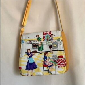 Retro Kitchen Print Crossbody Bag