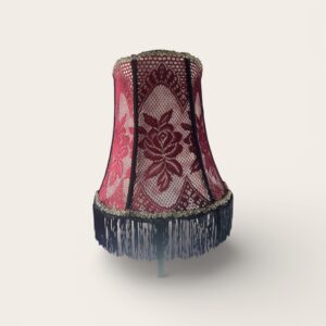 Romantic vintage inspired lampshade, black trim